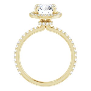14K Yellow 8 mm Round Forever Oneâ„¢ Moissanite & 3/8 CTW Diamond Engagement Ring  